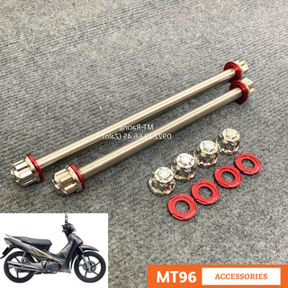 Cốt Bánh Salaya Cho Future Neo, Future X Chuẩn Inox304 Siêu Sáng Kèm Lông Đền Nhôm Đỏ