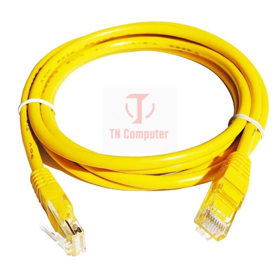 Dây Mạng Đúc Sẵn 2 Đầu Cat5E Zin Bóc Thiết Bị Mạng - Cáp Lan Màu Vàng 20/30/40/50M ..