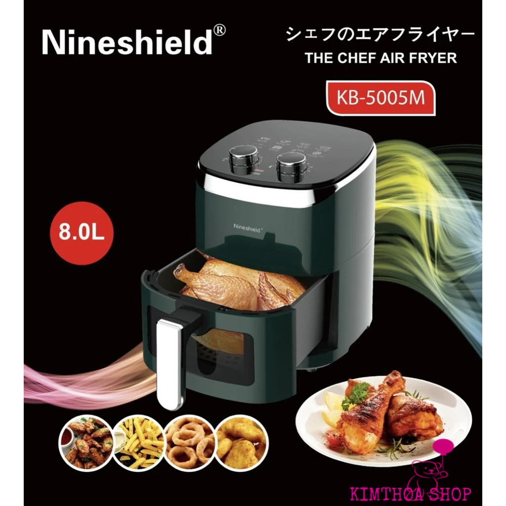 Nồi chiên không dầu Nine Shield 8L 1350W (nồi cơ), Nồi chiên không dầu cao cấp