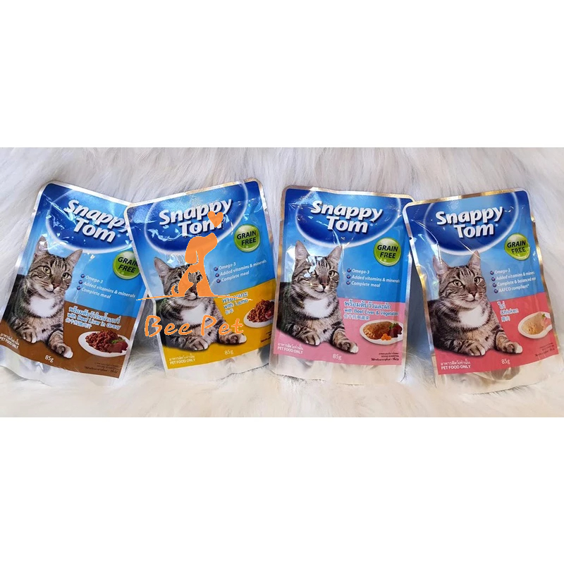 Pate Snappy Tom cho mèo - Snappy Tom Real Fish/Real Meat gói 85g