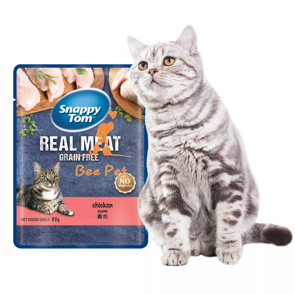 Pate Snappy Tom cho mèo - Snappy Tom Real Fish/Real Meat gói 85g
