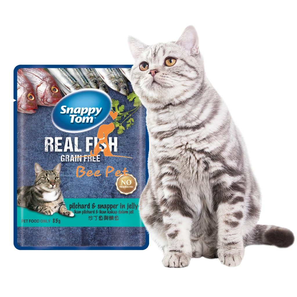 Pate Snappy Tom cho mèo - Snappy Tom Real Fish/Real Meat gói 85g