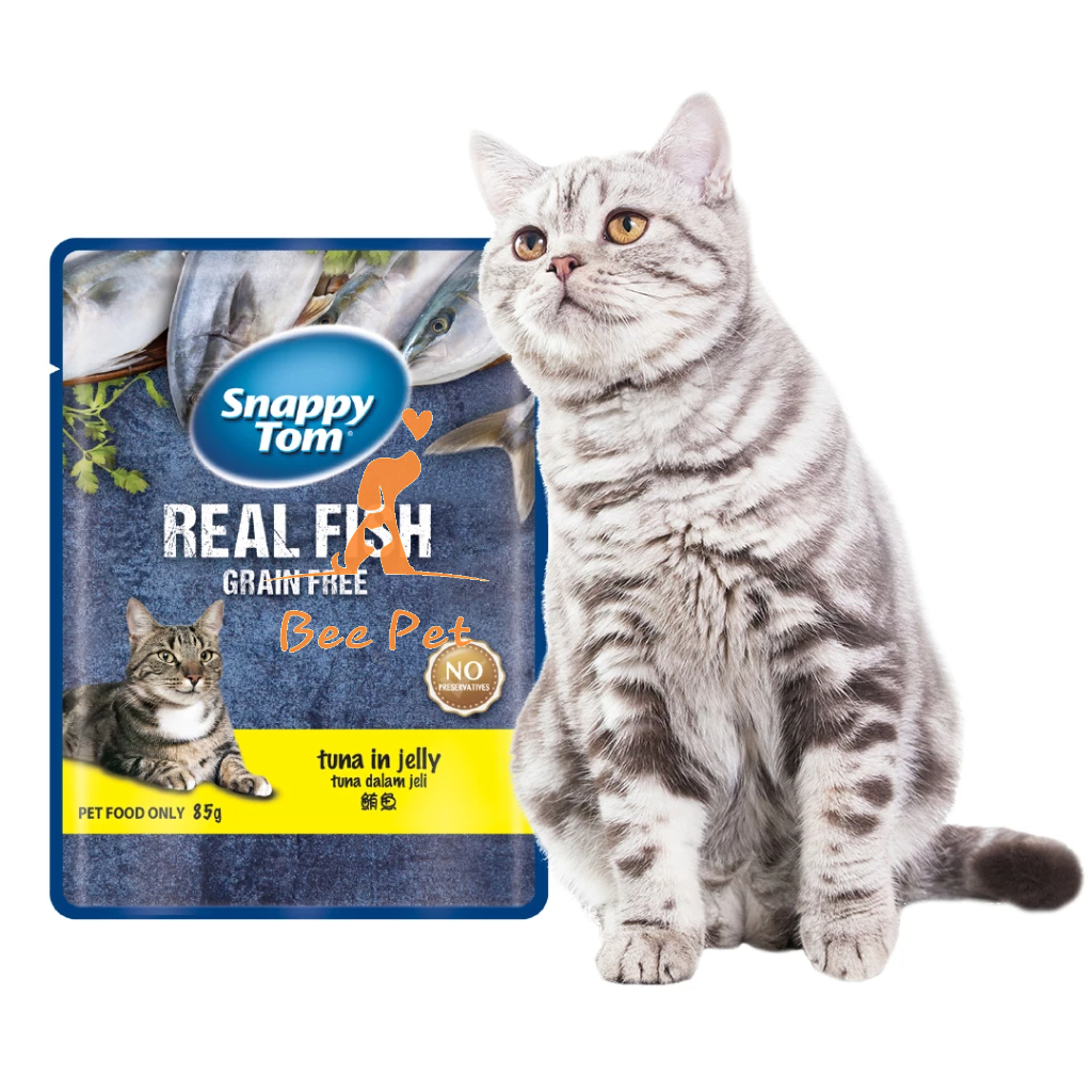 Pate Snappy Tom cho mèo - Snappy Tom Real Fish/Real Meat gói 85g