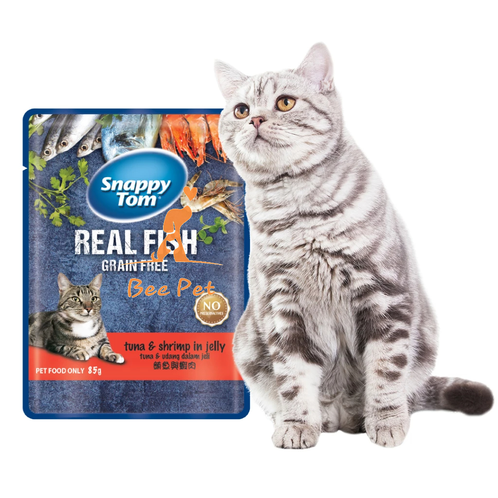Pate Snappy Tom cho mèo - Snappy Tom Real Fish/Real Meat gói 85g
