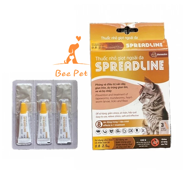Nhỏ gáy Spreadline cho mèo - Nhỏ gáy diệt nội - ngoại kí sinh trùng cho mèo
