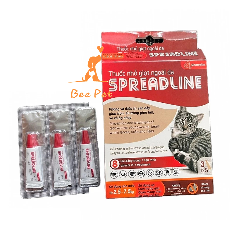 Nhỏ gáy Spreadline cho mèo - Nhỏ gáy diệt nội - ngoại kí sinh trùng cho mèo