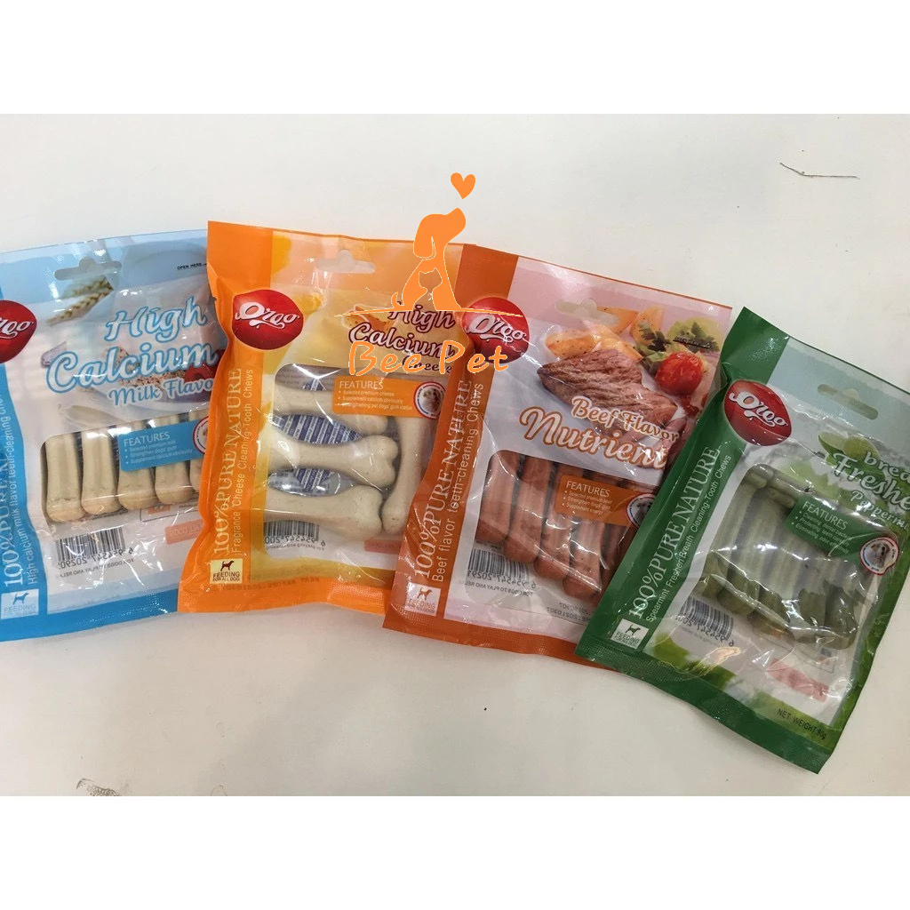 XƯƠNG GẶM ORGO 90G ĐỦ VỊ - THƠM NGON, SẠCH RĂNG, KHỬ MẢNG BÁM CHO CÚN