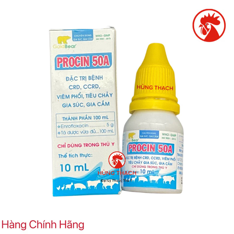 PROCIN 50A lọ 10m CRD, CCRD, tieu chảy sức khoẻ vật nuôi