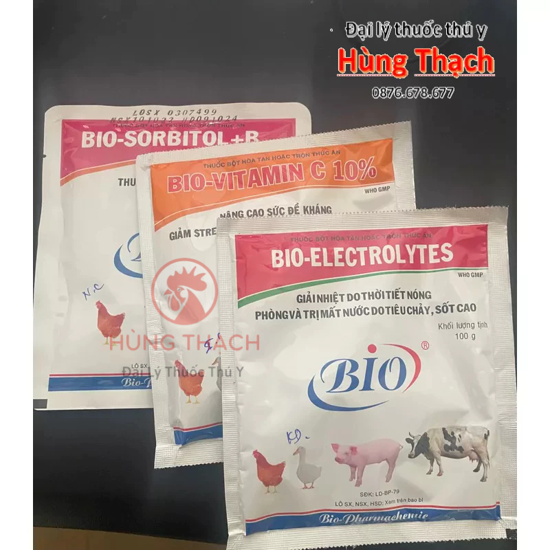 Combo 3 gói 100g tăng đề kháng, giảmstress nhiệt, giảm mất nước, mau phục hồi chăm sóc vật nuôi Vitamin