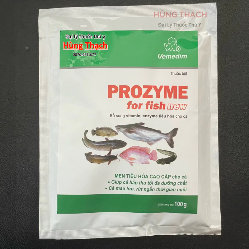 PROZYME FOR FISH 1 kg, 100g men tiêu hoá thuỷ sản cho cá kiểng, cá koi, ,tôm,baba,ếch và lươn