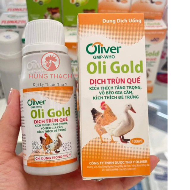 Oli gold dịch trùn quế 100ml cung cấp vitamin ADE,B và C vổ béo gia cầm, tăng trọng nhanh, kích thích đẻ trứng gà, vịt