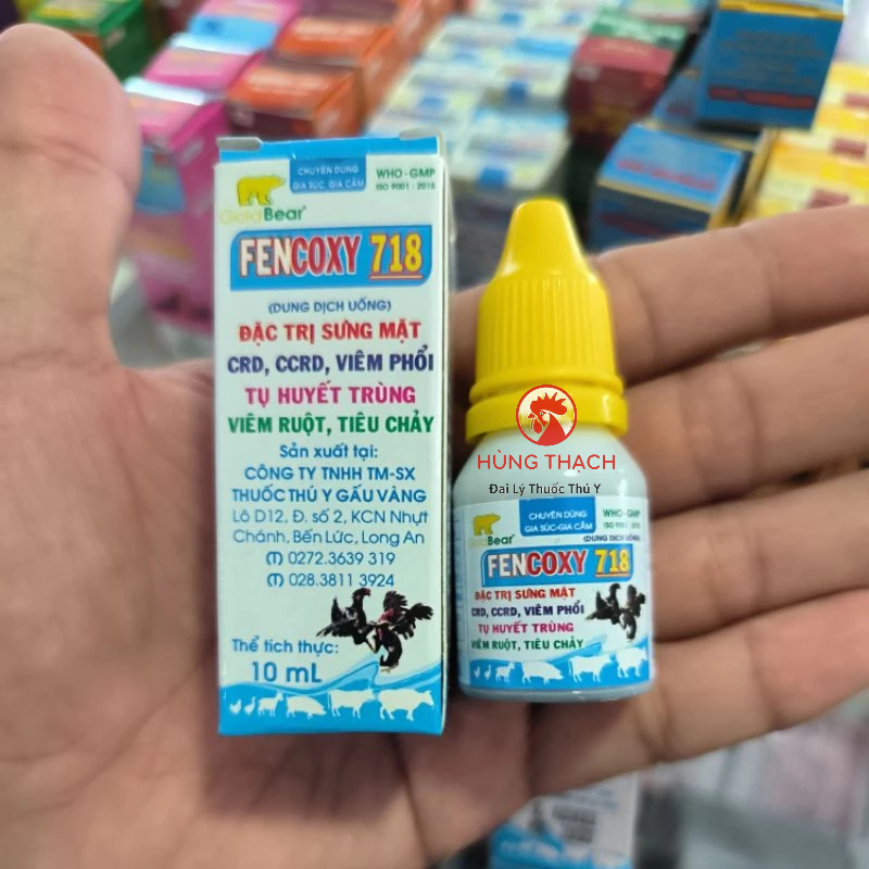 sưng mặt, CRD,CCRD viêm ruột cho gà đá, gia súc