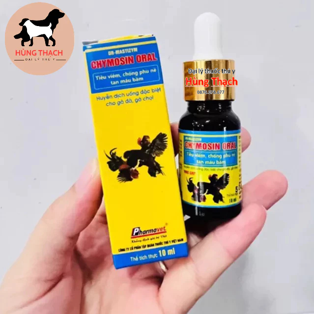 Chymosin Oral 10ml giúp gà đá tan máu bầm, chăm sóc vật nuôi