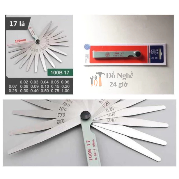 Thước căn lá 0.02~1.00mm 17 lá