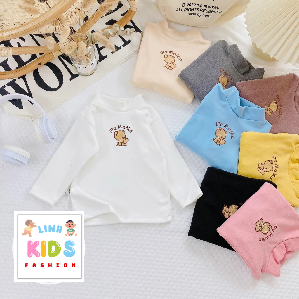 Áo giữ nhiệt lông nhung thêu gấu cho bé form 6-16kg A3