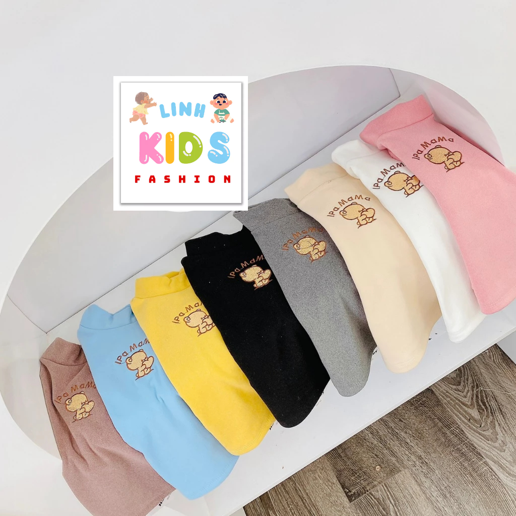 Áo giữ nhiệt lông nhung thêu gấu cho bé form 6-16kg A3