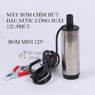 Máy bơm chìm thấm dầu mini 12V - máy bơm thấm dầu ,hút nước mini 12V