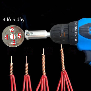 Đầu xoắn nối dây điện 2.5mm lắp máy khoan- 4 lỗ 5 dây