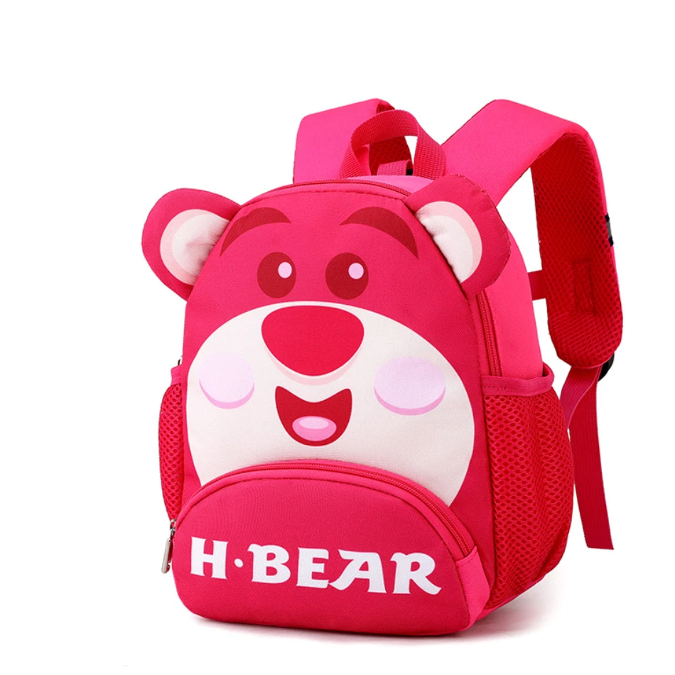 BaLo Cho Bé Đi Học Mẫu Giáo, Hình Gấu Dâu, Hình Siêu Nhân, Hình Khủng Long, Kích Thước 28*13*22cm