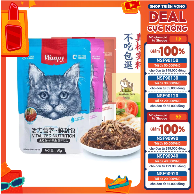 COMBO 20 gói pate wanpy cho mèo mọi lứa tuổi