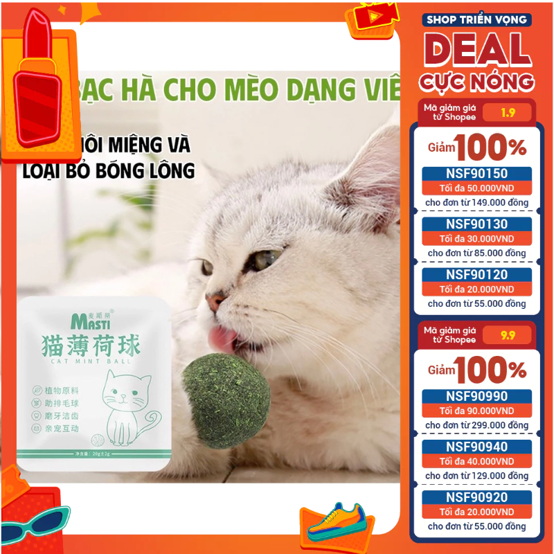 Catnip ball Masti - Viên cỏ bạc hà Masti cho mèo