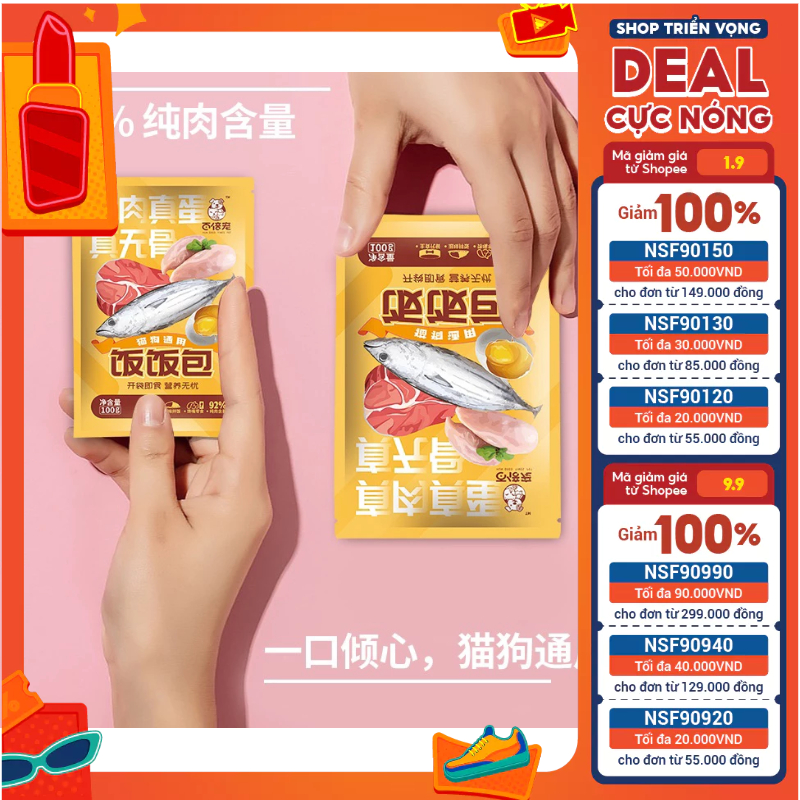 COMBO 10 gói pate nội địa trung Hundred Times siêu nhiều siêu rẻ