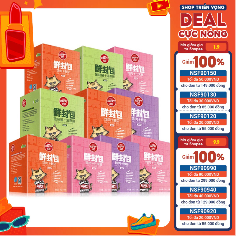 [COMBO SIÊU RẺ] Combo 12 gói pate happy cho mèo