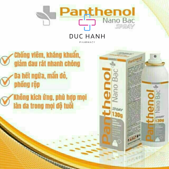 Xịt Panthenol Nano Bạc 130ml