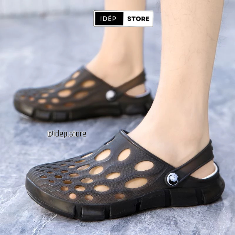 Giày sục cross sandal nhựa đi mưa bít mũi Nam 𝐢𝐃É𝐏 𝐆𝐋𝟎𝟑𝟖 nhựa EVA siêu nhẹ êm chân lỗ tổ ong thoáng khí siêu bền