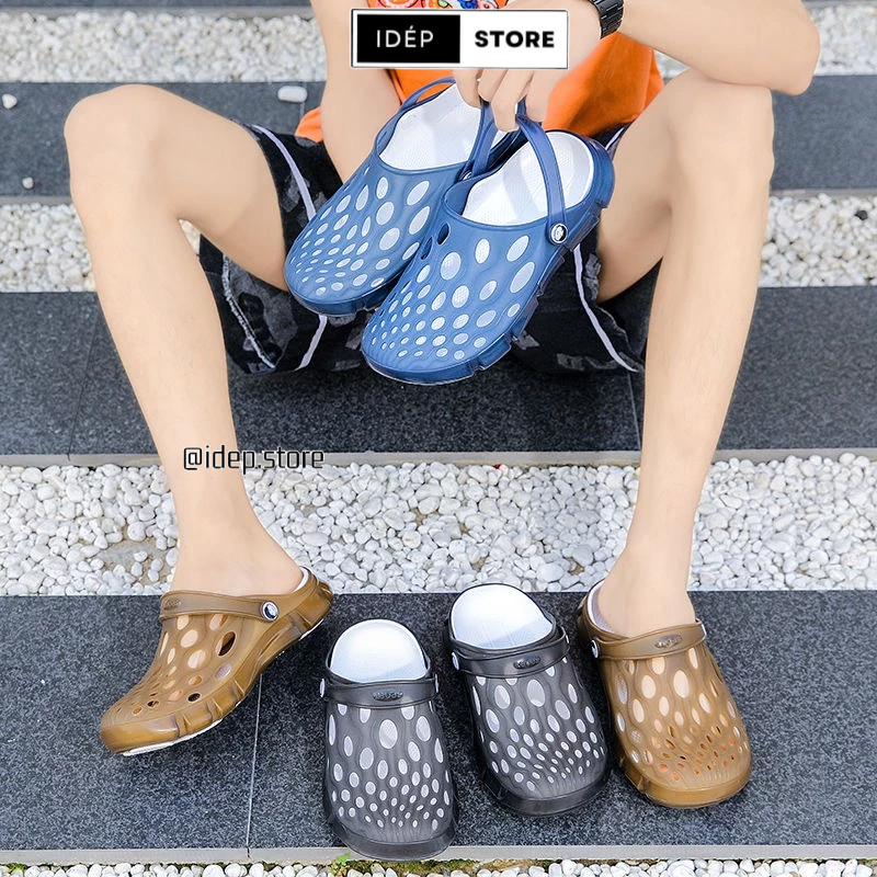 Giày sục cross sandal nhựa đi mưa bít mũi Nam 𝐢𝐃É𝐏 𝐆𝐋𝟎𝟑𝟖 nhựa EVA siêu nhẹ êm chân lỗ tổ ong thoáng khí siêu bền