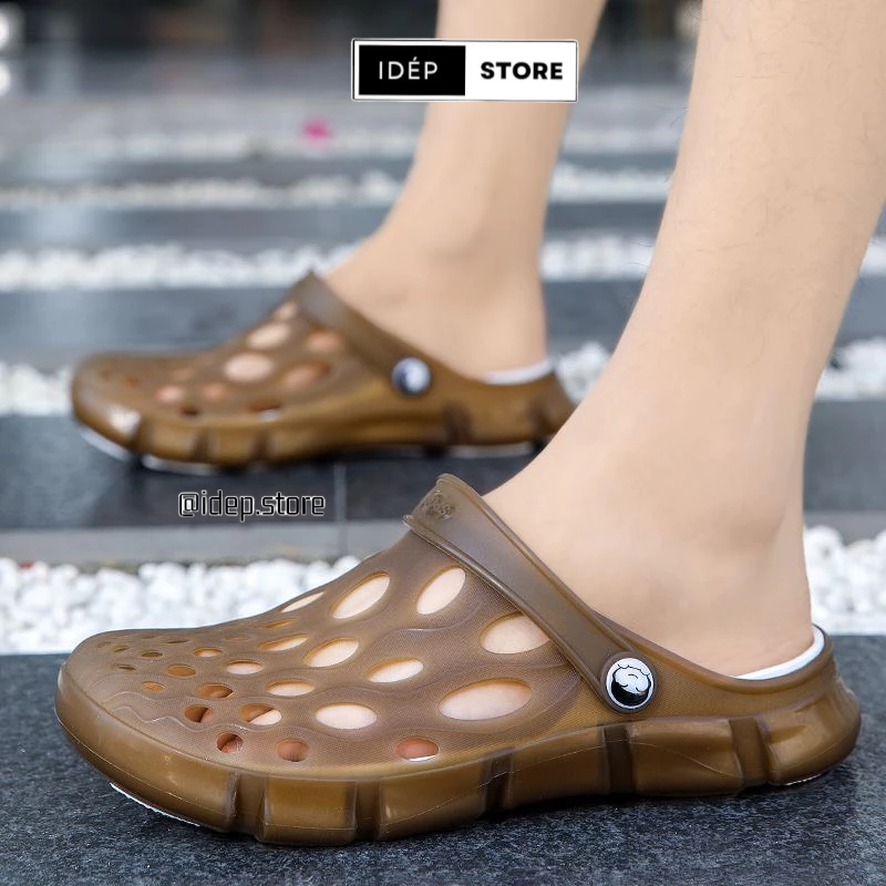 Giày sục cross sandal nhựa đi mưa bít mũi Nam 𝐢𝐃É𝐏 𝐆𝐋𝟎𝟑𝟖 nhựa EVA siêu nhẹ êm chân lỗ tổ ong thoáng khí siêu bền
