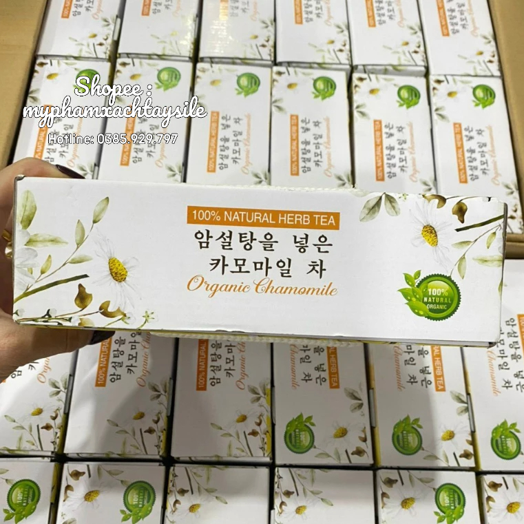 HỘP 1KG - Trà Hoa Cúc Đường Phèn Mật Ong Natural Herb Tea Hàn Quốc