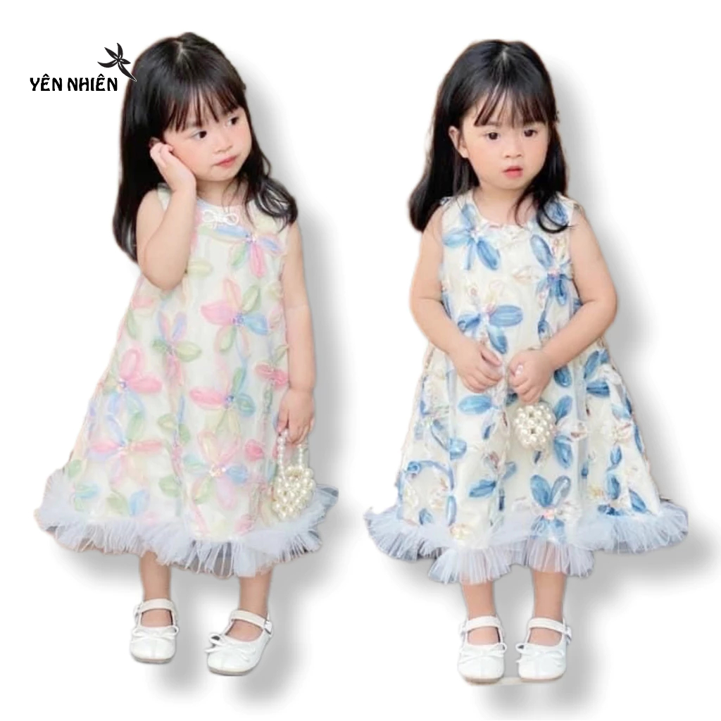 Váy đầm công chúa Yên Nhiên YN02 thêu hoa voan cao cấp