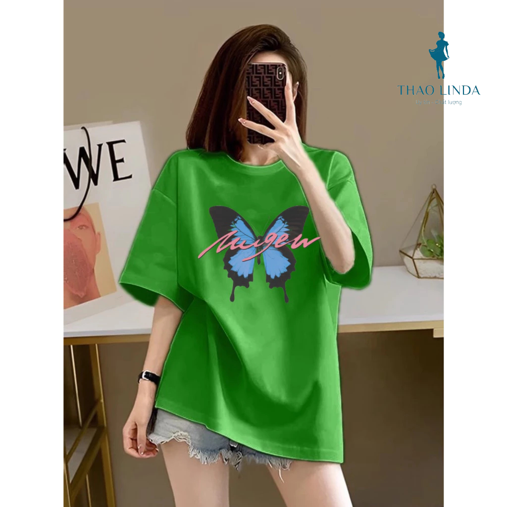 Áo thun nữ, áo phông nữ form vừa in hình con bướm dễ thương, chất liệu vải thoáng mát thích hợp mặc hàng ngày