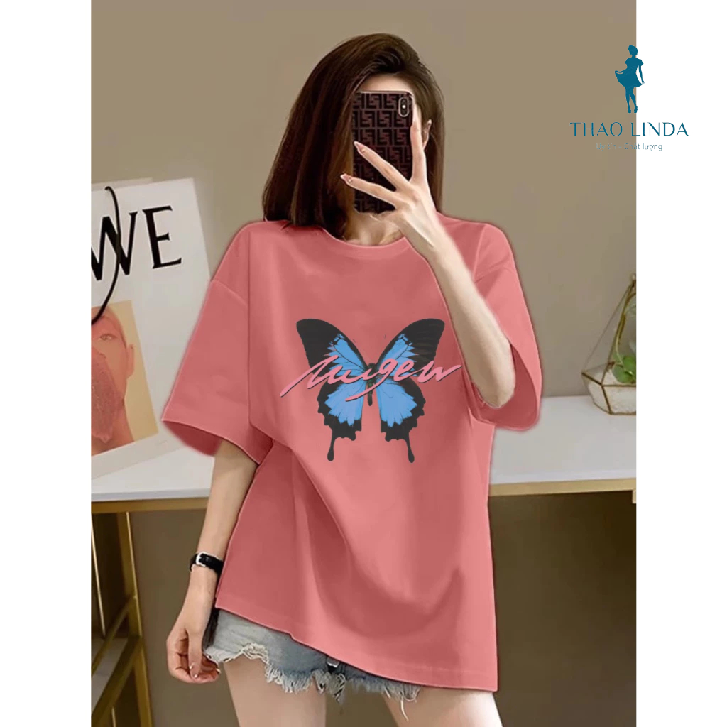 Áo thun nữ, áo phông nữ form vừa in hình con bướm dễ thương, chất liệu vải thoáng mát thích hợp mặc hàng ngày