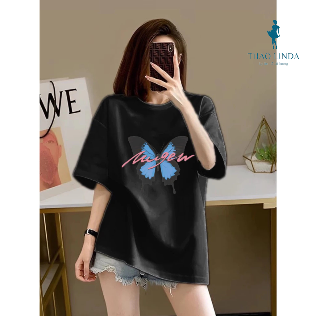 Áo thun nữ, áo phông nữ form vừa in hình con bướm dễ thương, chất liệu vải thoáng mát thích hợp mặc hàng ngày