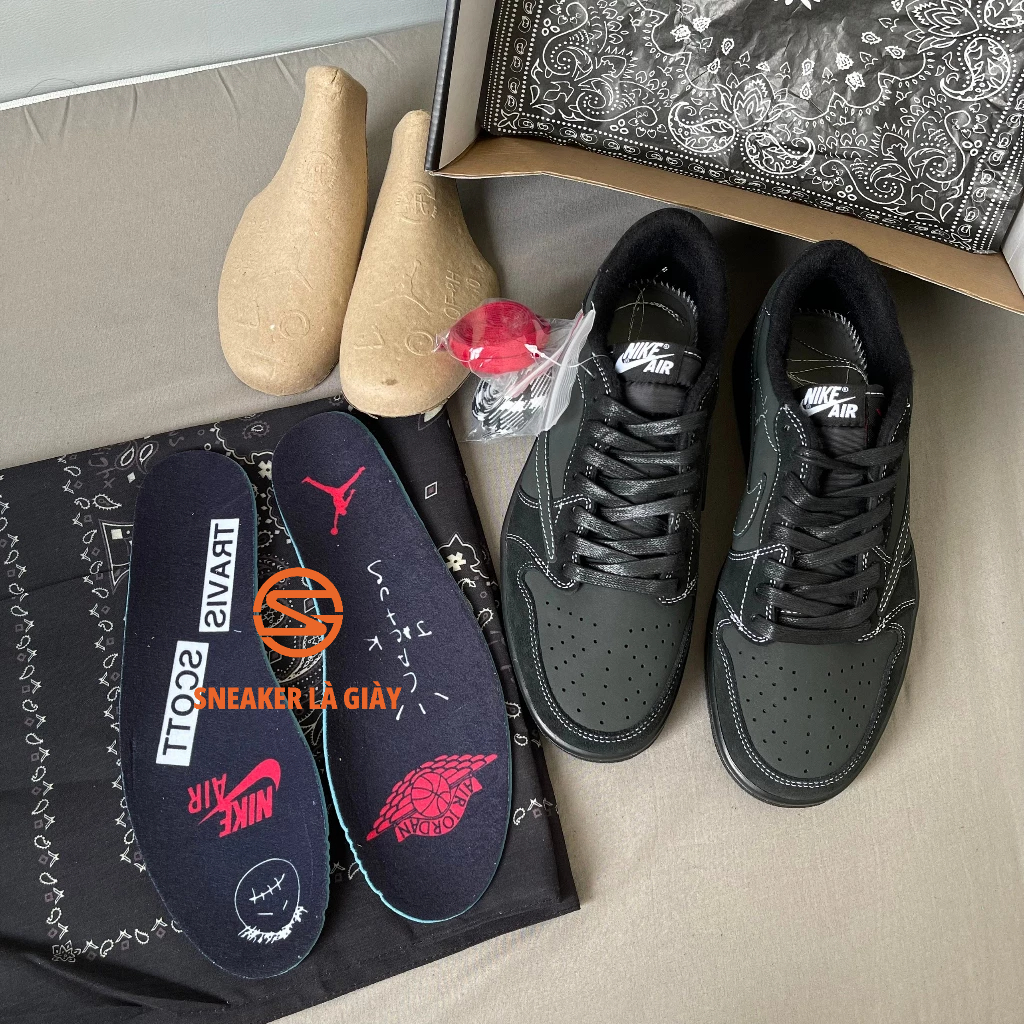 Giày Travis Scott x Air Jordan 1 Low OG SP ‘Black Phantom’ DM7866-001 - High Quality FULLBOX