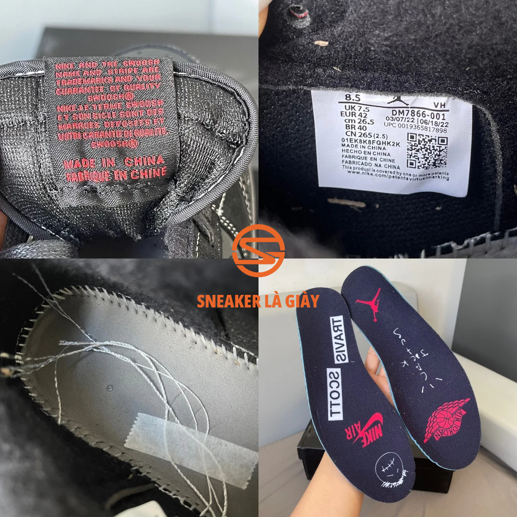 Giày Travis Scott x Air Jordan 1 Low OG SP ‘Black Phantom’ DM7866-001 - High Quality FULLBOX