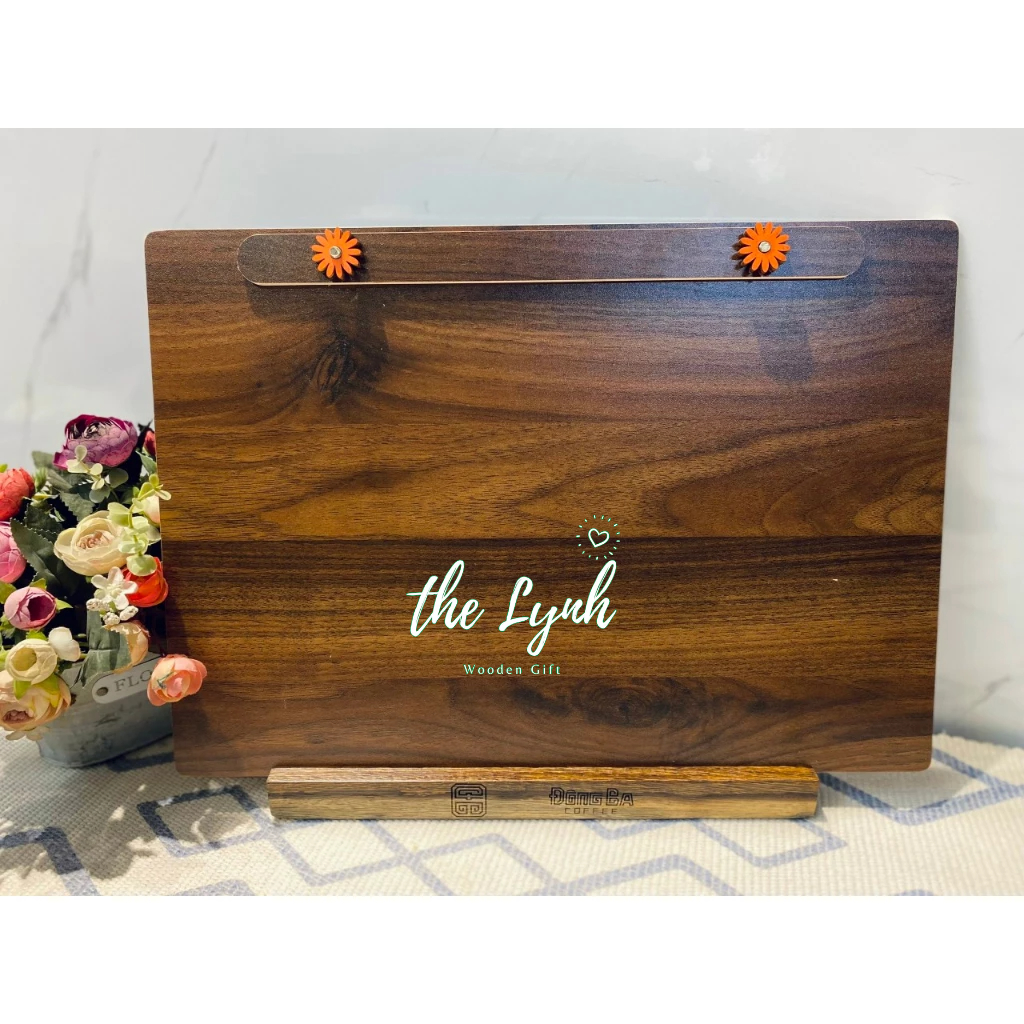 Standee Đế Gỗ Kẹp Menu Để Quầy - FREE LOGO,list menu đồ ăn/thức uống, bảng giá, bảng sản phẩm, giới thiệu chương trình