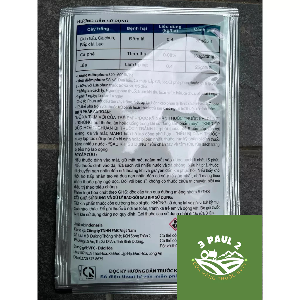 Thuốc trừ bệnh ROVRAL 50WP _Chuyên Thán Thư Trên Dưa Hấu, Cà Chua, Cà Phê, Ớt