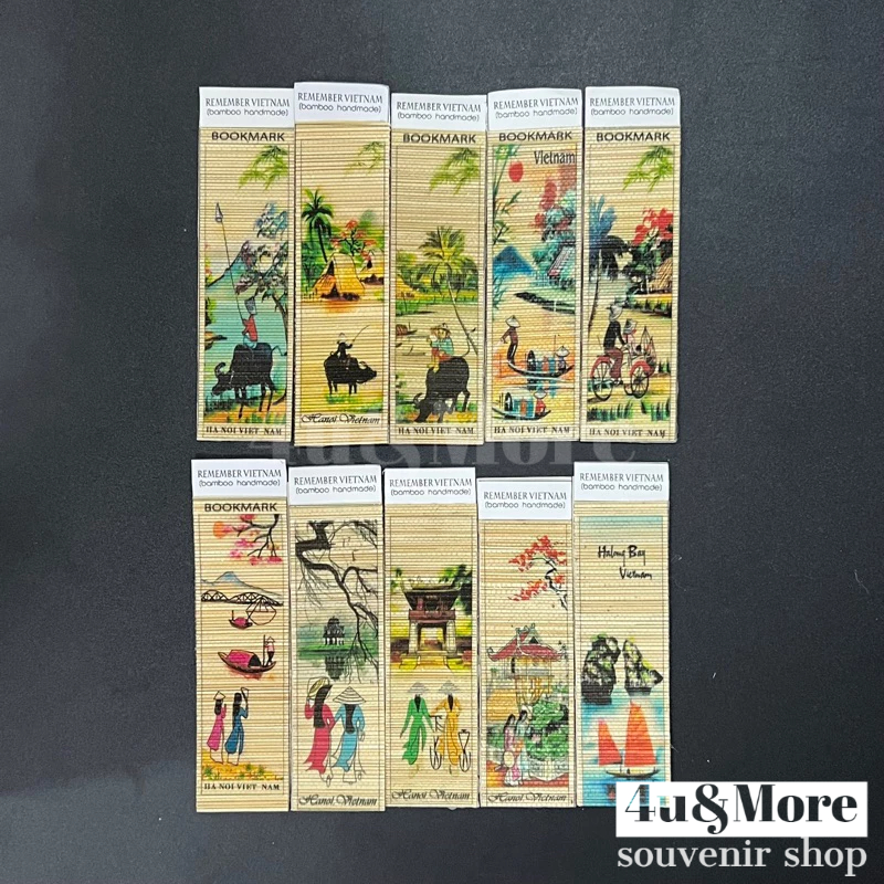 Kẹp sách mành tre phong cảnh Việt Nam