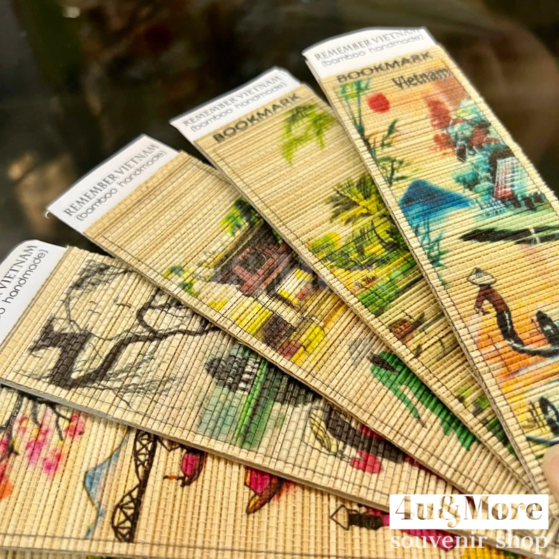 Kẹp sách mành tre phong cảnh Việt Nam