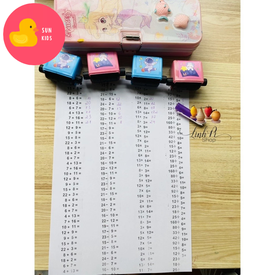 Máy in con lăn tạo phép tính cộng trừ,máy tạo phép tính đơn giản ra bài tập cho bé học toán