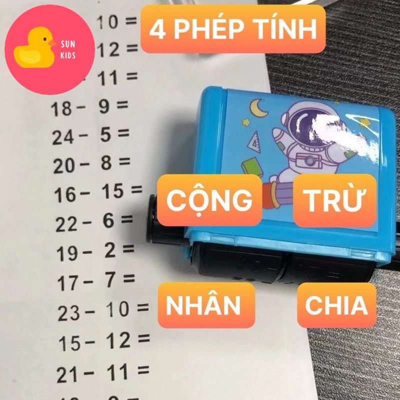 Máy in con lăn tạo phép tính cộng trừ,máy tạo phép tính đơn giản ra bài tập cho bé học toán