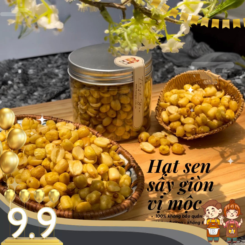 Hạt sen sấy giòn mộc loại A - chuẩn hạt sen Đồng Tháp - video, ảnh shop chụp