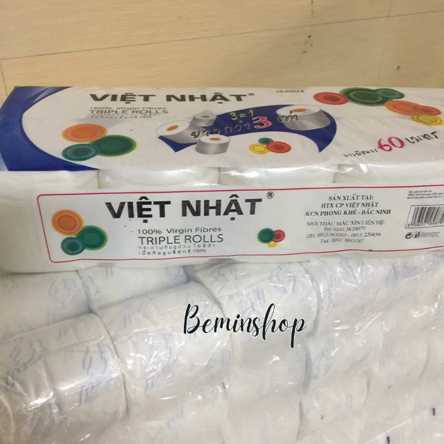 Giấy vệ sinh  - Việt Nhật 3 lớp siêu dai, 10 cuộn