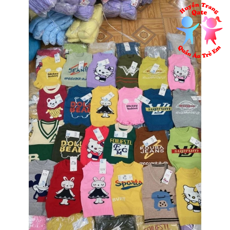 Áo gile len cho bé trai và gái Hàng Quảng Châu - Htrkid