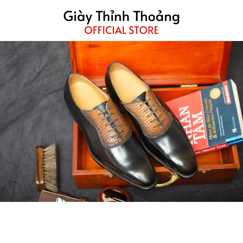 Giày Tây Nam Kiểu Dáng Oxford Khâu Thủ Công Chất Liệu Da Bê Nhập Khẩu Cao Cấp (TOKYO 666)
