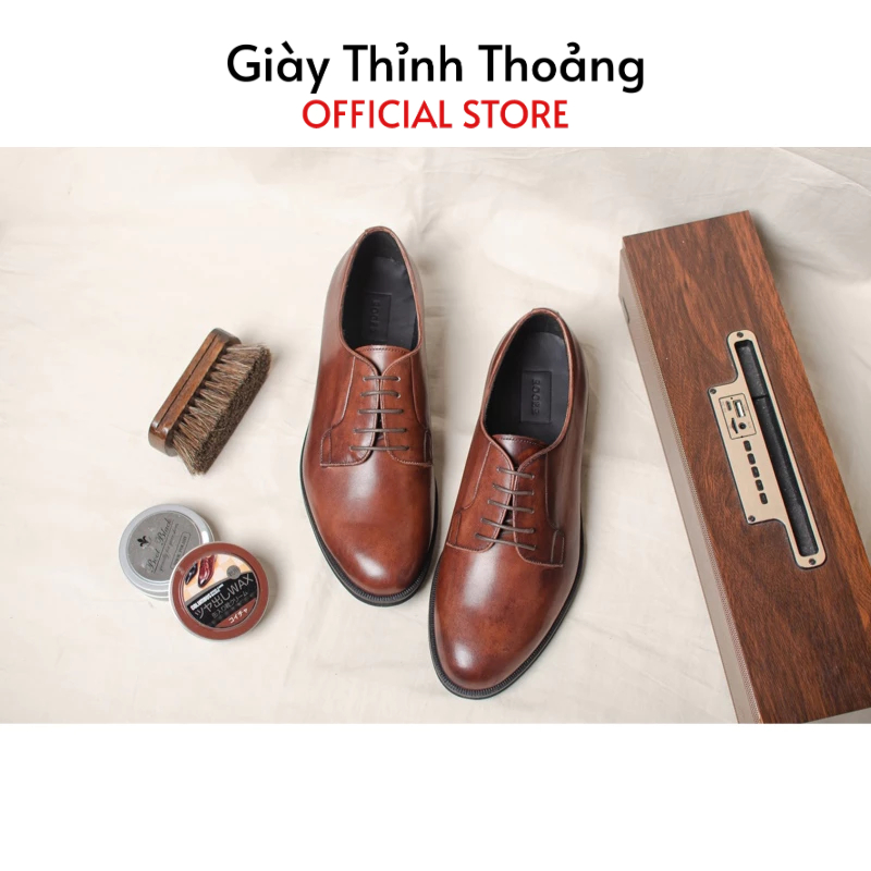 Giày Da Nam Kiểu Dáng Derby Sang Trọng Lịch Sự Chất Liệu Da Bê Nhập Khẩu Cao Cấp (T 11171)