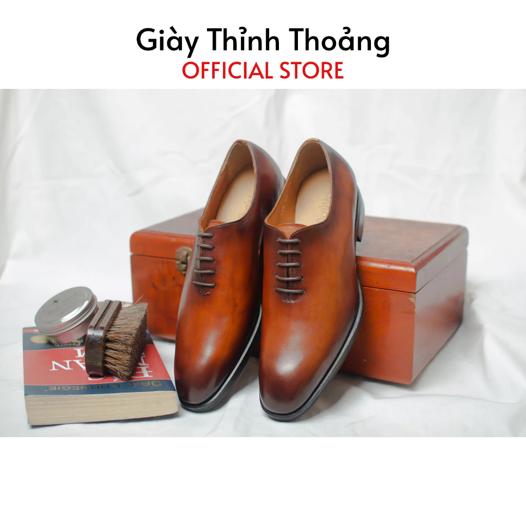 Giày Da Nam Buộc Dây Kiểu Dáng Oxford Sang Trọng Chất Liệu Da Bê Nhập Khẩu Cao Cấp (M 1949)